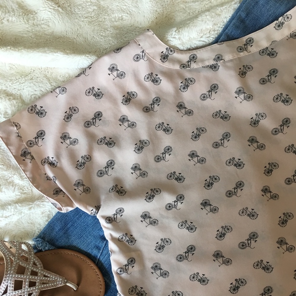 Blush, Buff Top Bicycle Print Size Large